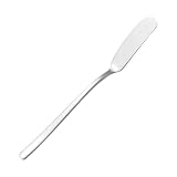Esparcidor de queso crema, raspador de tarros,Espátula para mantequilla de acero inoxidable | Rascador de mermelada curvado con diseño de mango largo, herramienta para esparcir cubiertos de cocina par
