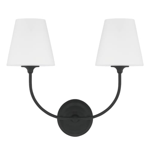 Image of Crystorama Libby Langdon Sylvan 2 Light Black Forged Bathroom Vanity