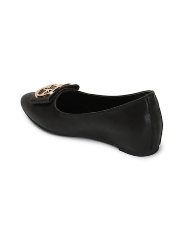 Image of ELLE Women's Wedge Heel Slip-On Bellies with Statement Buckle