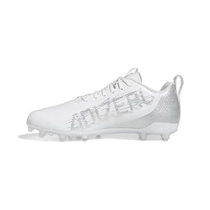 adidas Men’s Adizero Spark Football Shoe, White/Silver Metallic/White, 10.5