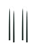 Kunstindustrien® Tapered Candles, Made in Denmark, 42 Colours Available, Dripless & Smokeless Dinner Candles, Candles Long Burning 15 Hours, Unscented Candle Gift Set, 4pcs. 2.2 x 35cm (Forest Green)