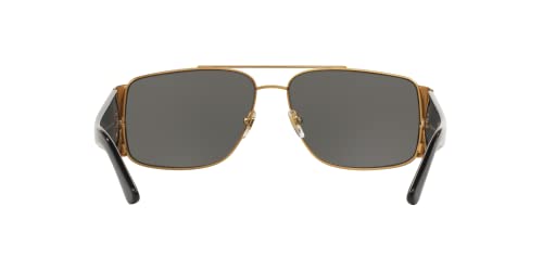 Versace Man Sunglasses Gold Frame, Dark Grey - Polar Lenses, 63MM4