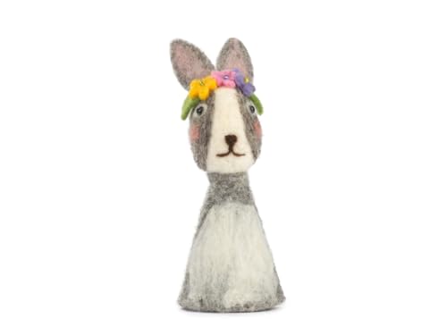 LK Trend & Style Dekorativer Eierwärmer, einfach über das Ei im Eierbecher Stulpen, Handgefertigt aus Filz, Frühstück Tischdeko (Hase 17cm)