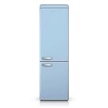 Swan Retro 70/30 Fridge Freezer with 4 Glass Shelves, 3 Freezer Drawers, Salad Crisper, Chrome Wine Rack, Blue, SR11010BLNE