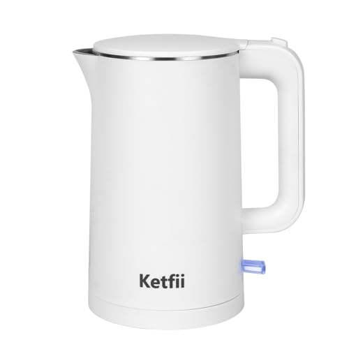 Kettle eléctrico 1.7L acero inoxidable 1000W blanco miniatura 1