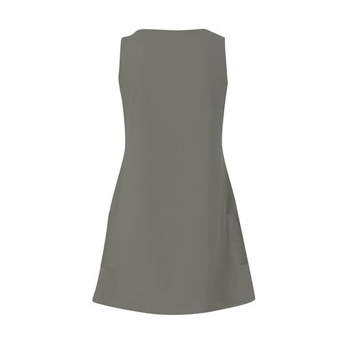 Image of Summer Dresses for Women 2026 Casual V Neck Sleeveless Sundresses Boho Beach Tank Dresses with Pockets