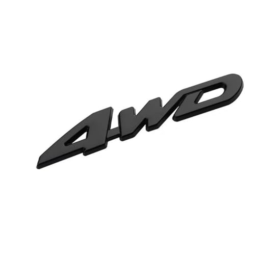Image of 1pc Metal 4WD Emblem 3D Badge Truck SUV Car Side Rear Trunk Sticker Decals (Black)