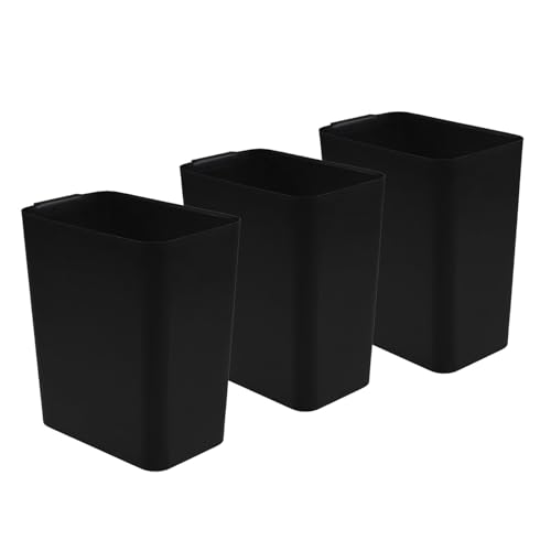 Canecas de basura negras plásticas 4.5 gal 3-pack miniatura 2