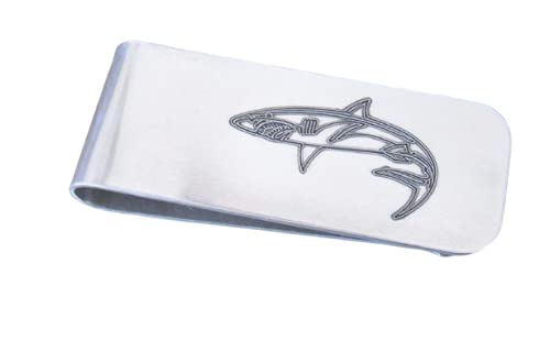 Shark Money Clip, Various Metal Choices and Personalize Bothsides
