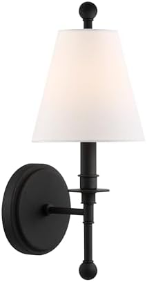 Crystorama Riverdale 1 Light Black Forged Sconce
