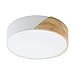 Produktbild EGLO Deckenlampe Grimaldino, 2 flammige Deckenleuchte, Wohnzimmerlampe Modern, Schlafzimmerlampe aus Textil, Holz, Metall und Kunststoff in Weiß, Natur, Flurlampe Decke mit E27 Fassung, Ø 40 cm
