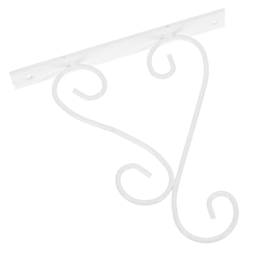 CIYODO Gancho de Hierro Forjado Vintage con Tornillos para Colgar Candelabros y Macetas Balcón y Pared Soporte Resistente para Decoración Interior y Exterior Color Blanco Pequeño