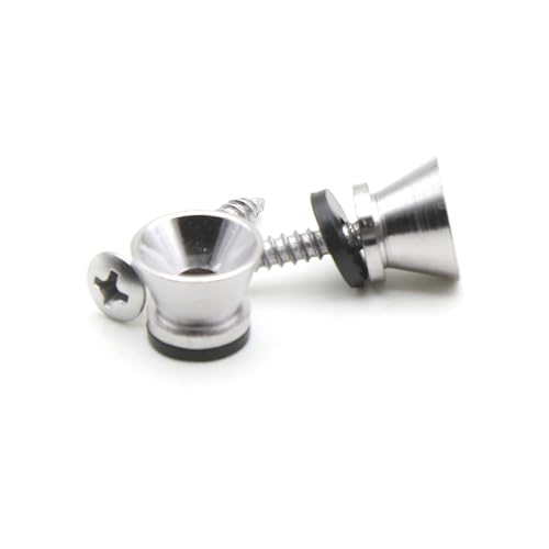 Ymiko Strap Lock Pins, Guitar Strap Lock Pins Metal Guitar S Metal S Peg for Acoustic, Electric, Bass, Ukulele (Silver)