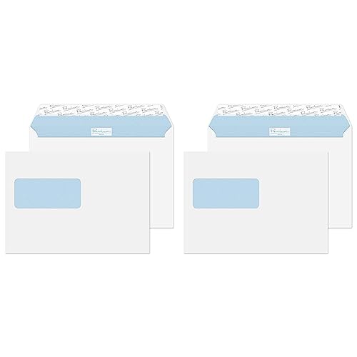Blake Premium Office 34214W Briefumschlag Haftklebung Mit Fenster Ultra Weiß Wove C5 162 x 229 mm 120g/m² | 50 Stück (Packung mit 2)