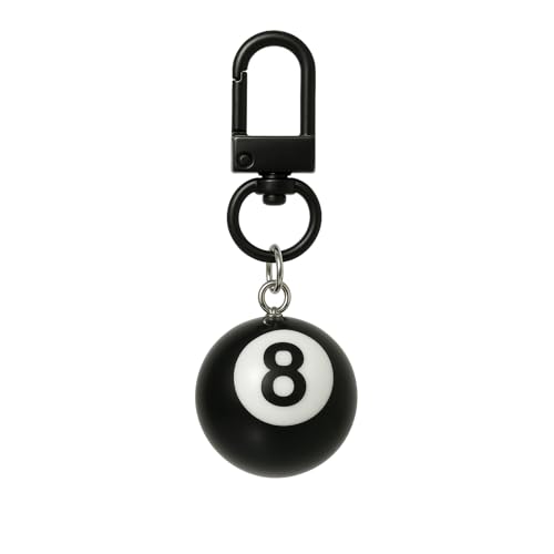 Mewtush llaveros de Billar, Llavero Bola de Billar Negra 8 Ball, Accesorio Keychain de Resina Duradera, Llavero Decorativo para Hombres y Mujeres, Ideal para Mochilas, Cartera o Regalo y Creativo