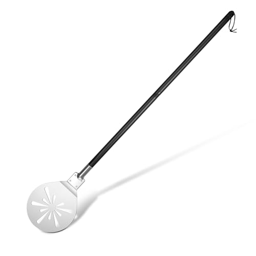 Onader 7 Inch Pizza Peel, Stainless Steel Perforated Round Pizza Paddle with Long Detachable Handle, Pizza Turning Shovel for Grill Oven Baking Pizza Bread, Easy Storage