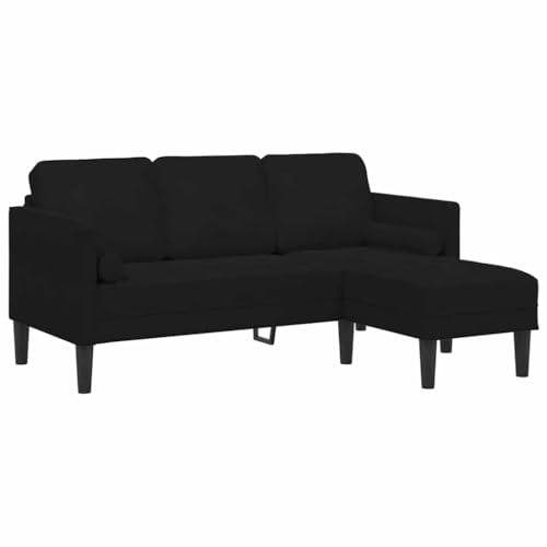 vidaXL Modernes schwarzes Sofa fürs Wohnzimmer 3-Sitzer langlebiger Stoff fleckenresistent minimalistischer Stil ideal für drinnen Stabiler Holzrahmen Bequeme Möbel vidaXL Modernes schwarzes Sofa fürs Wohnzimmer 3-Sitzer langlebiger Stoff fleckenresistent minimalistischer Stil ideal für drinnen Stabiler Holzrahmen Bequeme Möbel