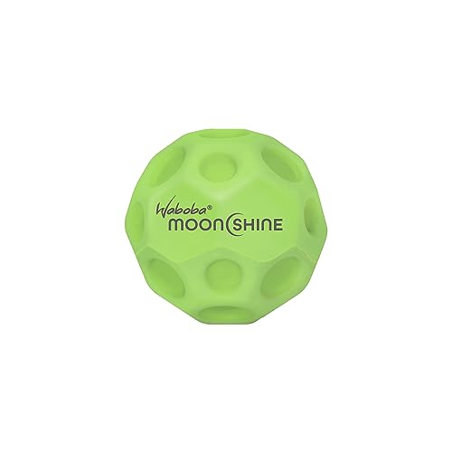 Waboba Moonshine Ball Light Up Moon Ball, Hyper Bouncy Balls that Light Up on Bounce, Fun Toys for Kids, Teenagers, Adults, Boys and Girls, Green