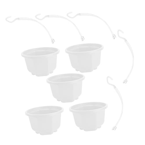 Yardwe Lot de 5 Petits Pots de Fleurs Décoratifs Suspendus en Chlorophytum