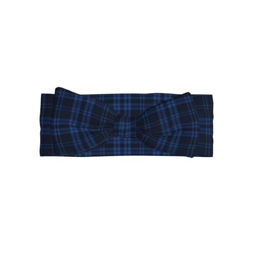 Dark Navy Blue Tartan Check Plaid Baby Girl Bows And Headbands 6-12 Months For Baby Girls Newborn Infant Toddlers