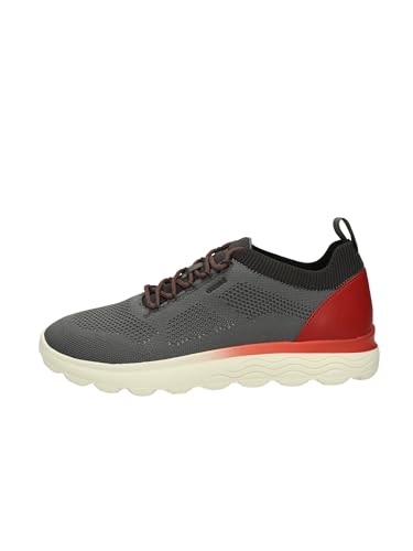 Geox U Spherica E, Sneaker Uomo, Dk Grey Red, 41 EU