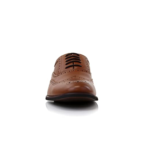 Image of Ferro Aldo Men's Wingtip Oxford Dress Shoes | Classic Brogue & Two-Tone Spectator Styles | Formal Wedding Business Party Shoe