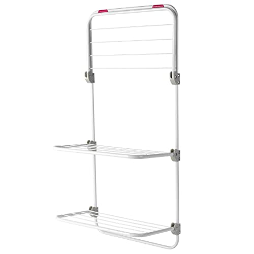 Kleeneze KL081674EU7 Over Door Clothes Airer - Indoor Laundry Drying Rack, 7m Drying Space Over 3 Tiers, Adjustable Shelves, Foldable Space Saving Storage, Foam Lined Hooks For Balconies & Doors - Image 13
