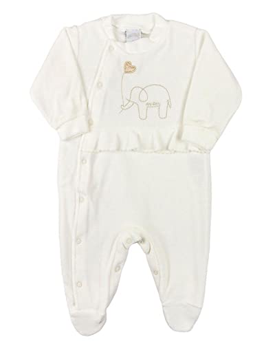 Macacão Ano Zero Plush Bebê Menina Elefantinho com Coração - Natu...