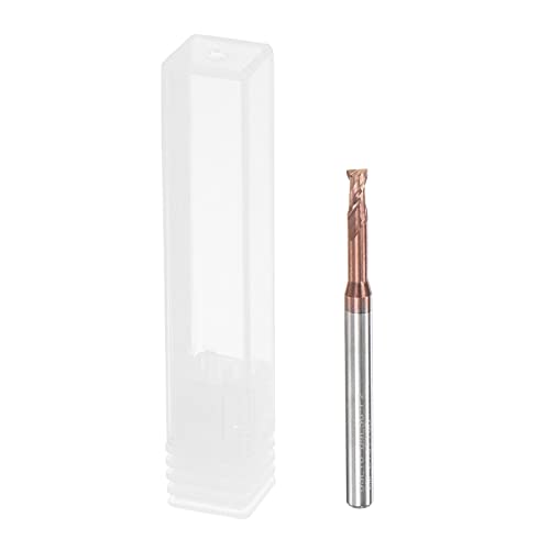 Image of uxcell Square Nose End Mill, 3mm Solid Carbide AlTiSin Coated Long Reach CNC Router Bits 2 Flutes Milling Cutter with Extended Neck, 16mm Cutting Length 4mm Shank