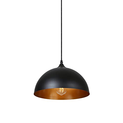 Lustre suspension noir en métal rigide finition classique pour plafonds de restaurants