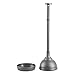 mDesign Hidden Plunger and Brush Set for Toilet Bowl - Modern Toilet Brush and Plunger Set - Brush Cleaner and Plunger Combo with Holder Caddy for Bathroom - Hyde Collection - Set of 2 - Charcoal Gray