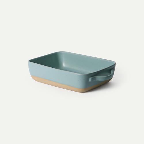 Mora Ceramic Baking Dish with Handles For Casserole, Lasagna, Gratin, Broiling, Roasting, and Baking. Large 9x13 in Pan, Extra Deep - Porcelain Serving Bakeware from Oven to Table. Freezer Safe - Iris