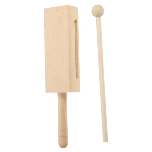 Toyvian 1 セット 丸太拍子木 大人の楽器 手打楽器 リズムスティック 木製 木製リズム 木の ブロック 木版