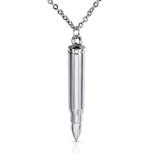 Vanski 3PCS Personalized Stainless Steel Bullet Urn Necklace Keepsake Memorial Ashes Urn Necklaces for Men3