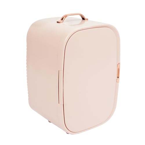 YUMIONB 12L Skincare Fridge, 39.2-140? Low Noise (?20dB) Tabletop Mini Makeup Fridge Cooler & Warmer with Flexible Storage Space Portable Small Refrigerator for Cosmetics, Drinks, Snacks (Pink)