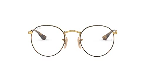 Ray-Ban RX3447V Round Metal Prescription Eyeglass Frames, Havana On Arista/Demo Lens, 50 mm
