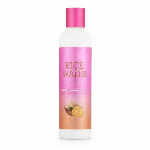 Moisturizing Hair Milk with Rice Water Extract Hydrating Leave-In Conditioner for Curly Wavy & Straight Hair Nourishes Softens & Detangles 8 fl oz