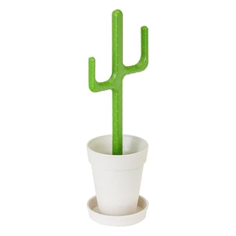 Vigar Cactus Toilet Brush Set, Toilet Bowl Cleaner with Cactus-Shaped Handle, Planter Base and Saucer for Bathroom Accessories and Cleaning Must Haves Cover