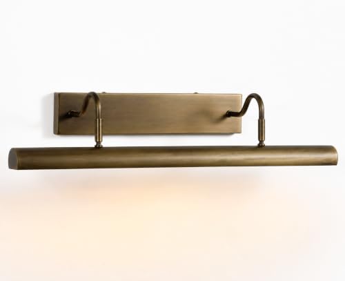 Image of 24 Inch Hardwired Gooseneck Antique Brass Picture Light for Wall, Art Light for Wall, 4 Light Bronze Picture Light (Bulb Included)