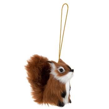 Animated Plush Squirrel with Santa Hat - Sings Dances Getting Nutting for Christmas with Squirrel Ornament Bundle (2 Items)