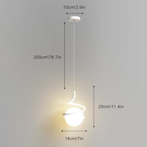 Lámpara colgante moderna Planet de metal y esfera acrílica para cuarto infantil 5