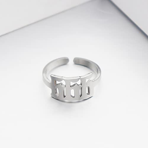 Stainless Steel Angel Number Ring 666 222 333 444 777 888 111 555 999 Numerology Ring for Women Girls Adjustable2