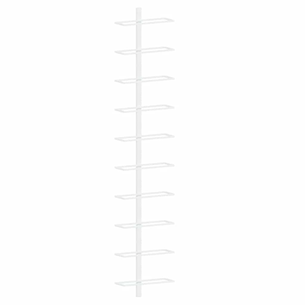 Wand-Weinregal Metall Weiß 2 Stück 10 Flaschen Flaschenregal für Küche Speisekammer Barregal Weinaufbewahrung Organizer Lagerung modernes Design