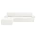 subrtex Sofabezug L Form Stretch Sofahusse Ecksofa Elastisch Antirutsch Eckcouch überwurf Weich (Links 2 Sitzer, Creme)
