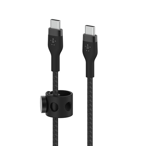 Image of Belkin Apple Certified USB C To C Fast Charging Cable Type C Cable, Charge And Sync Ultra Flexible Silicone, Double Nylon Braided Cable, 60W PD, USB-IF Certified 3.3 Feet (1M) A- Black