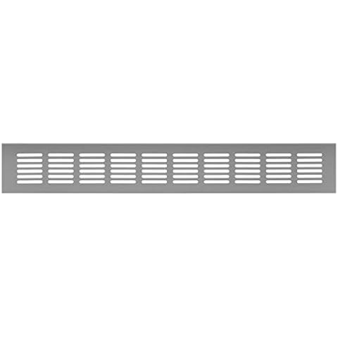 60x400mm / 2x16 inch Silver Aluminium Ventilation Grille - Air Vent Furniture Cover Cover