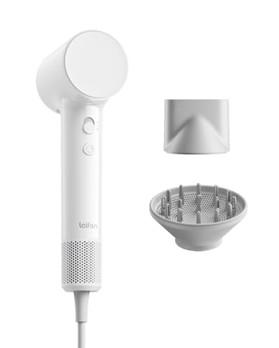 Image of Laifen Air Diffuser Hair Dryer, 15 x High-Speed Ionic Hairdryer, White