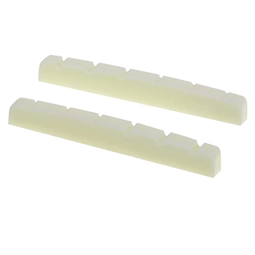 Musiclily Pro Urea Resin Plastic Slotted 42mm Strat Tele Electric Guitar Nuts Flat Bottom for 6-string Stratocaster/Telecaster Guitar - Image 3