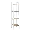 WOLTU RGB9284whe Opbergplank voor woonkamer/kantoor/balkon 4-Tier in Metalen,boekenplank Keukenplank Wit+lichteiken…