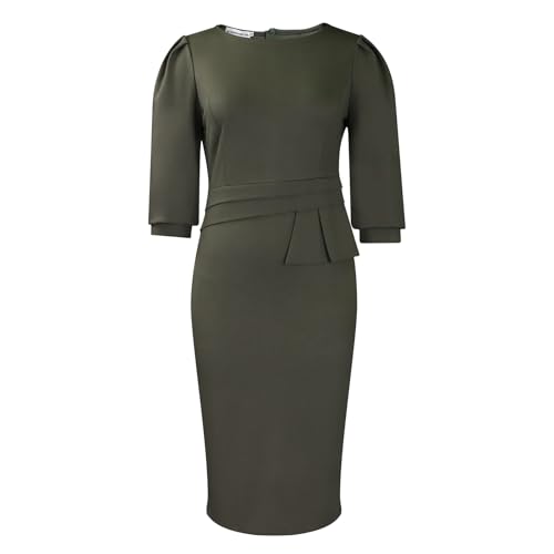 Image of ZVO Midi Dress for Women Pencil Dress Fashion Work Dress Elegant Church Dress High Waist Outfits